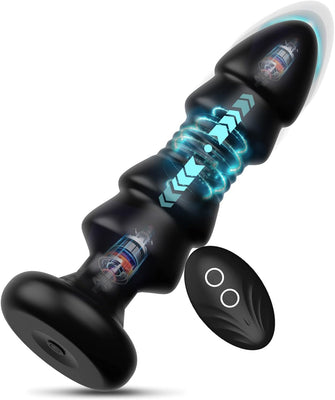 Plug Anal Vibromasseur Sex Toys, Homme Sex Stimulateur Gode Sex Toys Prostate Vibrateur Anal Télécommandé Sex Toýs avec 5 modes de poussée vibrant portabl Pour Couple Jouet Sexualité