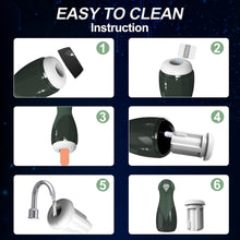 Charger l&#39;image dans la galerie, Masturbateur masculin automatique avec 5 modes de poussée et 12 modes de vibration pour stimulation du pénis, jouet électrique de poche pour chatte, jouet sexuel pour homme adulte