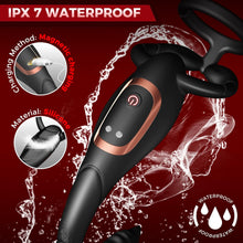 Charger l'image dans la galerie, 3 in 1 Dual Motors Cock Ring Prostate Massager Anal Vibrator with 9 Modes