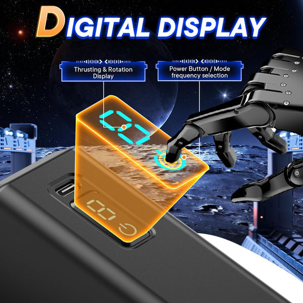 Masturbateur automatique mains libres à affichage LED avec 7 modes de rotation et de poussée