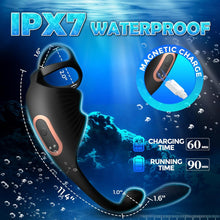 Charger l'image dans la galerie, Anneau pénien masseur de prostate 3 en 1 avec 10 modes de vibration