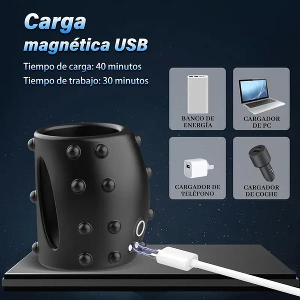 Electric Penis Trainer Vibrator Sleeve Enlarger Cock Ring with 10 Vibration Modes