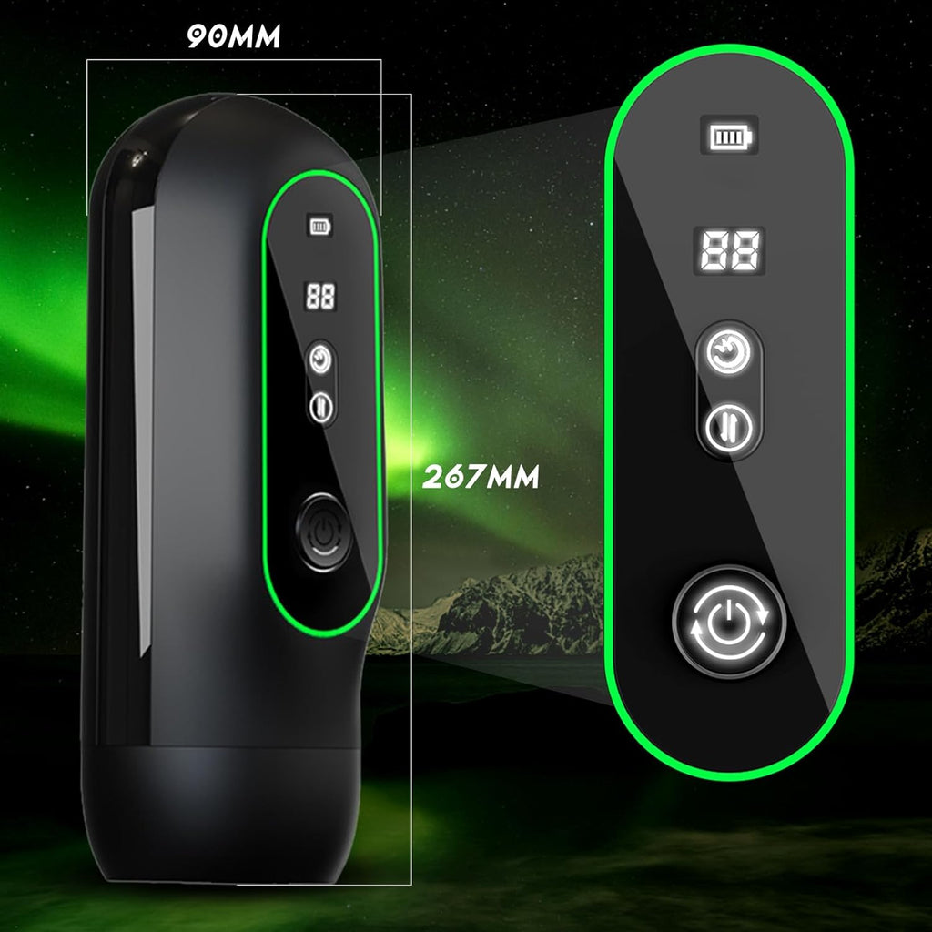 Masturbateur automatique 104 ℉ avec succion, poussée, vibration et chauffage