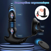 Charger l&#39;image dans la galerie, Masseurs de Prostate Vibrant avec Anneaux de Pénis avec 9 Modes de Poussée &amp; de Vibration, zadicc Vibrateurs Anaux Télécommandé pour Jouets Sexuels pour la Stimulation Anale Couple,Étanche,