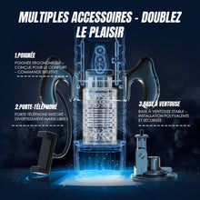 Charger l&#39;image dans la galerie, Masturbateurs Masculins Sex Toys avec 7 Modes Télescopiques et Rotations, Masturbateur Homme avec Poignée, Support pour Téléphone et Base à Ventouse Contrôle par Application Sex Toýs Homme