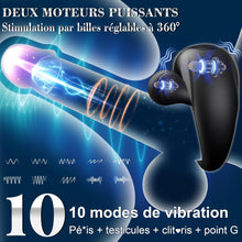 Charger l'image dans la galerie, Anneaux de Pénis Vibrant Sex Toýs Homme - Anneau Vibrant Pénis Homme avec Vibrateur Boule Réglable 360° Anneau Penien - Anneau Hommes Sextoyse Couple Plaisir 10 Mode Vibromasseurs Pour HommeCockring
