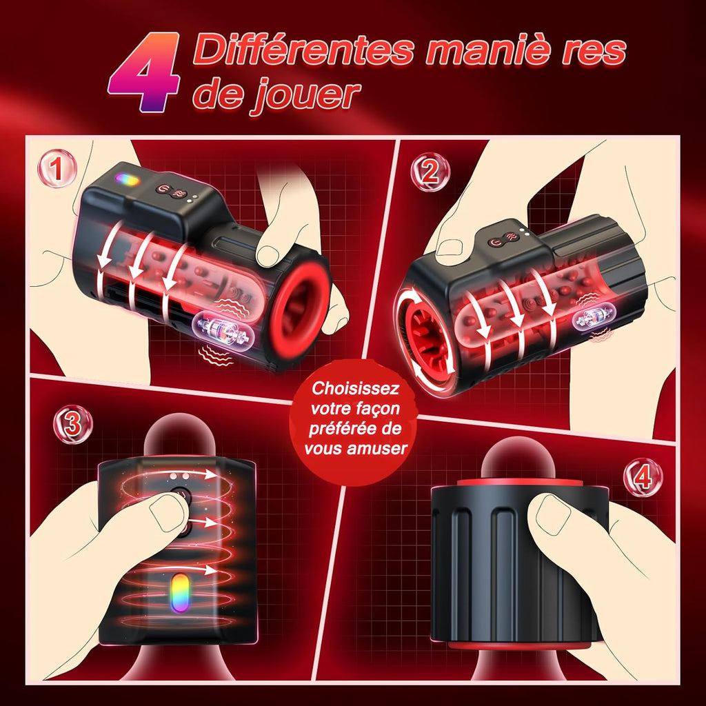 Sex Toýs Homme Automatique Masturbateur Masculins - Sex Toys Masturbâteur Homme Mains Libres Sextoy Masturbeuse Jouet Adult Sextoyse avec 10 Modes de rotation et Vibration, Sexes Vagin Plaisir Objet