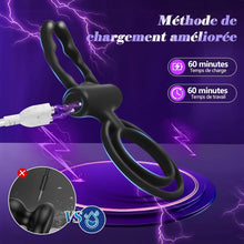 Charger l&#39;image dans la galerie, Anneau Penien - Anneau Homme Vibrant Sex Toýs Couple Vibromasseur, Femme Clitoridien Puissant - Rechargeable, prêt pour la douche et dure jusqu&#39;à 60 minutes, 10 Modes de Vibration et Contrôle des APP