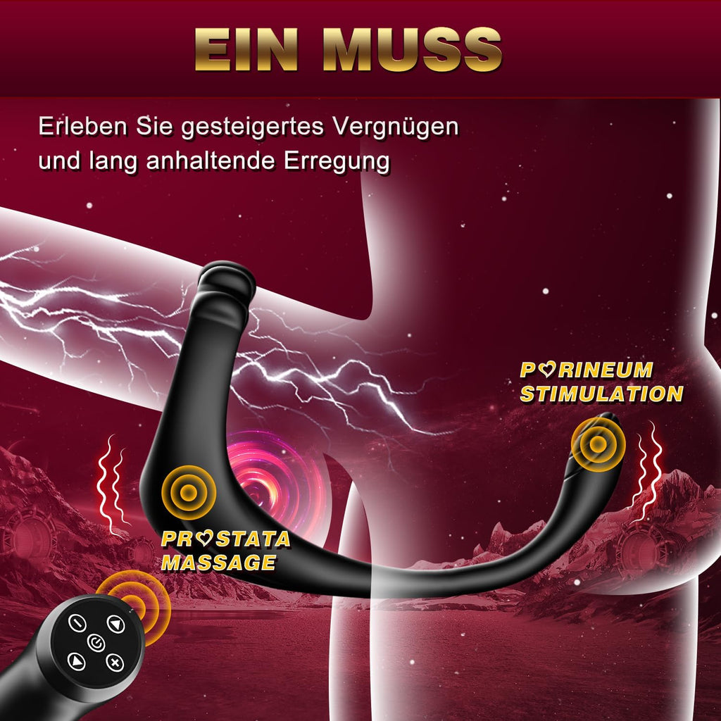 Plug Anale,Prostate Homme Sex Toýs Anals- Prostate Stimulant Vibrant avec 10 Modes, Gode Plug Anal Vibrant Anneau Vibrant Pénis Homme, Vibromasseurs Homme à Distance Sextoy Homme Couple Plaisir