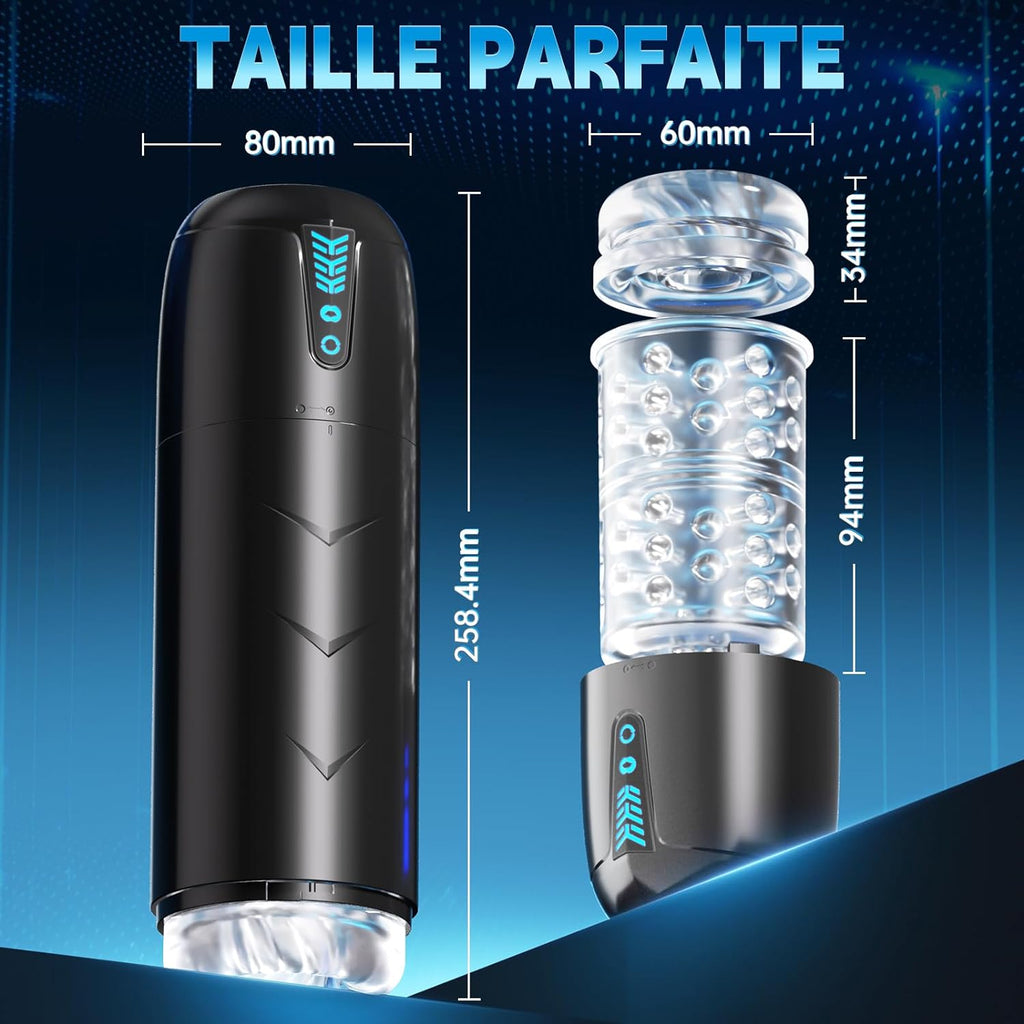 Masturbeuse Homme Sex Toys, Masturbateurs Masculins Mains Libres avec 7 Modes d'aspiration et 7 Modes de Rotation, Masturbateur Homme Automatique Vaginette Ultra Réaliste Sextoyse Homme Sex Sex Toys