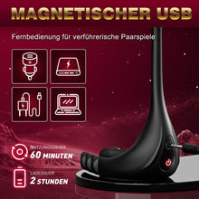 Charger l&#39;image dans la galerie, Plug Anale,Prostate Homme Sex Toýs Anals- Prostate Stimulant Vibrant avec 10 Modes, Gode Plug Anal Vibrant Anneau Vibrant Pénis Homme, Vibromasseurs Homme à Distance Sextoy Homme Couple Plaisir