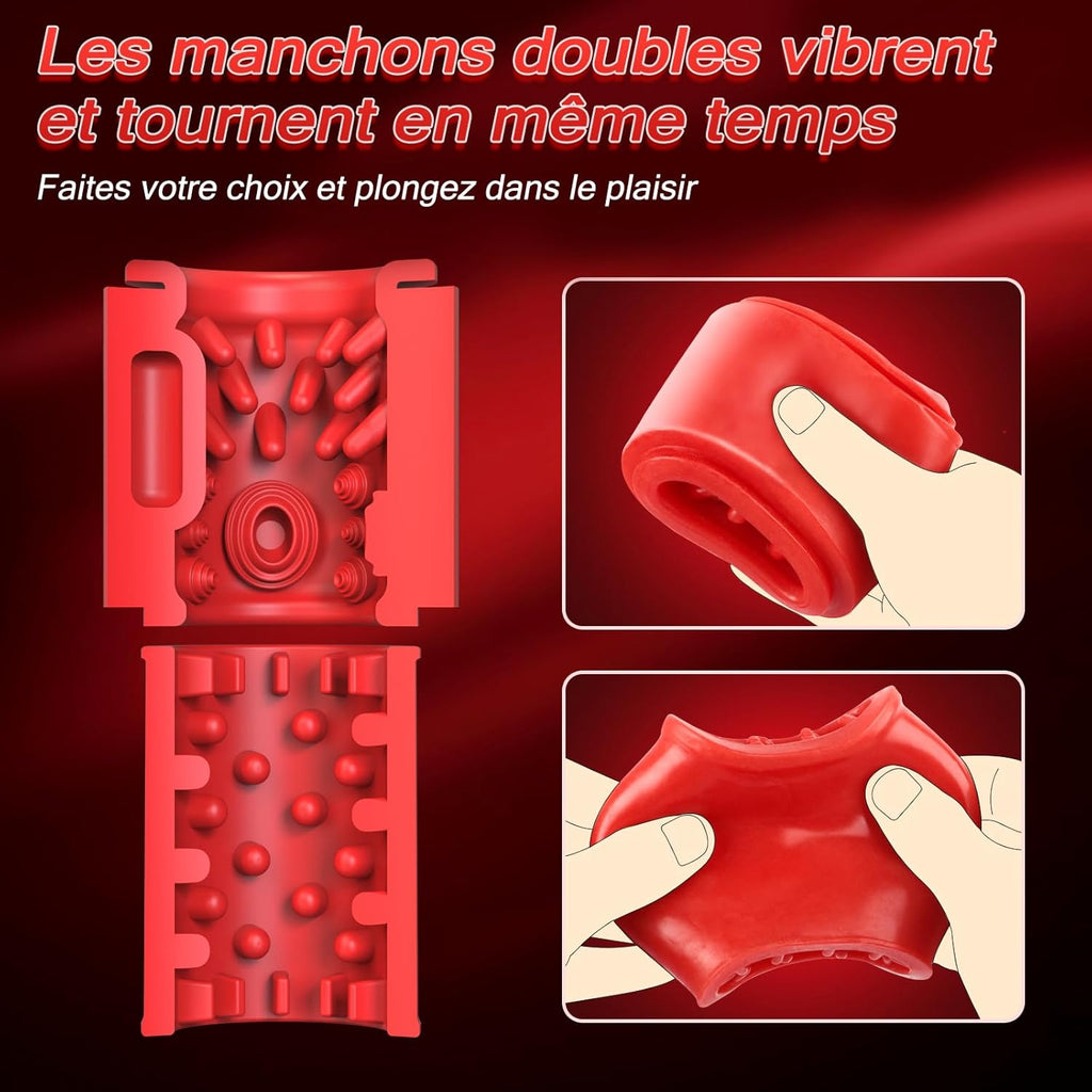 Sex Toýs Homme Automatique Masturbateur Masculins - Sex Toys Masturbâteur Homme Mains Libres Sextoy Masturbeuse Jouet Adult Sextoyse avec 10 Modes de rotation et Vibration, Sexes Vagin Plaisir Objet