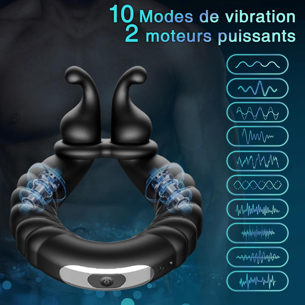 Sex Toys Anneau Penien - Anneau Homme Sextoyse Couple Plaisir, Anneau Vibrant Pénis Clitoridienne avec 10 Modes de Vibration, Anneaux de Pénis Sextoyse Homme Sex, Anneau Penien Sex Toyspour Pour Homme
