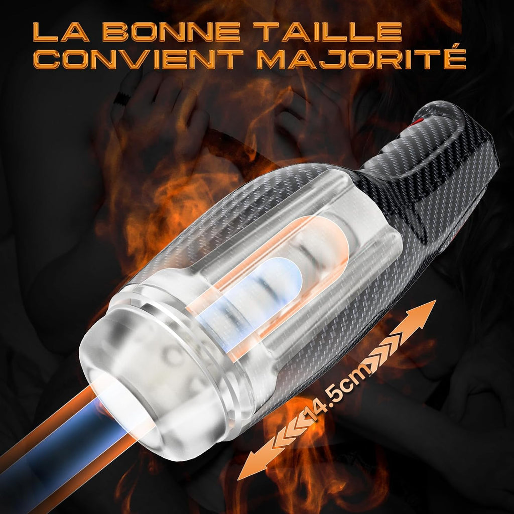 Masturbâteur Homme Sex Toýs Homme - Masturbâteur Homme Mains Libres mains libres 5 modes d'aspiration et 10 modes de vibration,Chauffage vaginal simulé en 3D pour les hommes,Masturbateurs Masculins