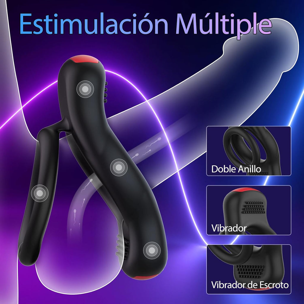 Anneau Penien - Anneau Homme Vibrant Sex Toys, Anneaux de Pénis Sex Toýs Couple Vibromasseurs pour Homme, Double Anneau Pénis avec Télécommande et APP, Stimulateur Clitoridien pour Couple Sex Toy