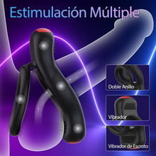 Charger l&#39;image dans la galerie, Anneau Penien - Anneau Homme Vibrant Sex Toys, Anneaux de Pénis Sex Toýs Couple Vibromasseurs pour Homme, Double Anneau Pénis avec Télécommande et APP, Stimulateur Clitoridien pour Couple Sex Toy