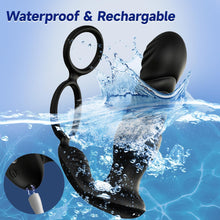 Charger l'image dans la galerie, 3 EN 1 Masseurs de Prostate sex toýs homme，vibromasseur avec Anneau Pénien, extenseur homme Télécommandé, Plug anal gode vibrateur avec 9×9 modes de poussée vibrant portabl Pour Couple sex toys