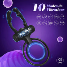 Charger l&#39;image dans la galerie, Anneau Penien - Anneau Homme Vibrant Sex Toýs Couple Vibromasseur, Femme Clitoridien Puissant - Rechargeable, prêt pour la douche et dure jusqu&#39;à 60 minutes, 10 Modes de Vibration et Contrôle des APP
