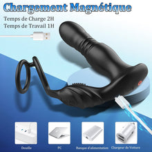 Charger l&#39;image dans la galerie, 3 EN 1 Masseurs de Prostate Vibrant avec Anneau Pénien, Vibrateur Anal Télécommandé, Plug anal gode vibrateur avec 10 modes de poussée vibrant portabl Pour Couple