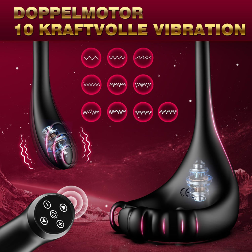 Plug Anale,Prostate Homme Sex Toýs Anals- Prostate Stimulant Vibrant avec 10 Modes, Gode Plug Anal Vibrant Anneau Vibrant Pénis Homme, Vibromasseurs Homme à Distance Sextoy Homme Couple Plaisir