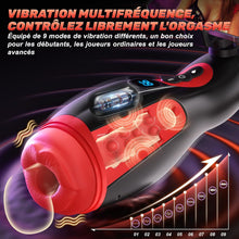 Charger l&#39;image dans la galerie, Masturbateurs Masculins Sex Toýs Homme, Support de téléphone Masturbâteur Homme Mains Libres avec 9 Succion et 9 Vibration, 3D Vaginette Ultra Réaliste Bouche Sexy Fonction de chauffage Sex Toys, APP