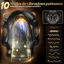 Charger l&#39;image dans la galerie, Bouche Sexy Masturbateurs Masculins, Sex Toýs Homme Vaginette Ultra Réaliste Masturbateur avec 10 Modes de Vibration, Masturbateur Automatique Enveloppé à 360° Penisse Vibromasseur Homme Sex Toys