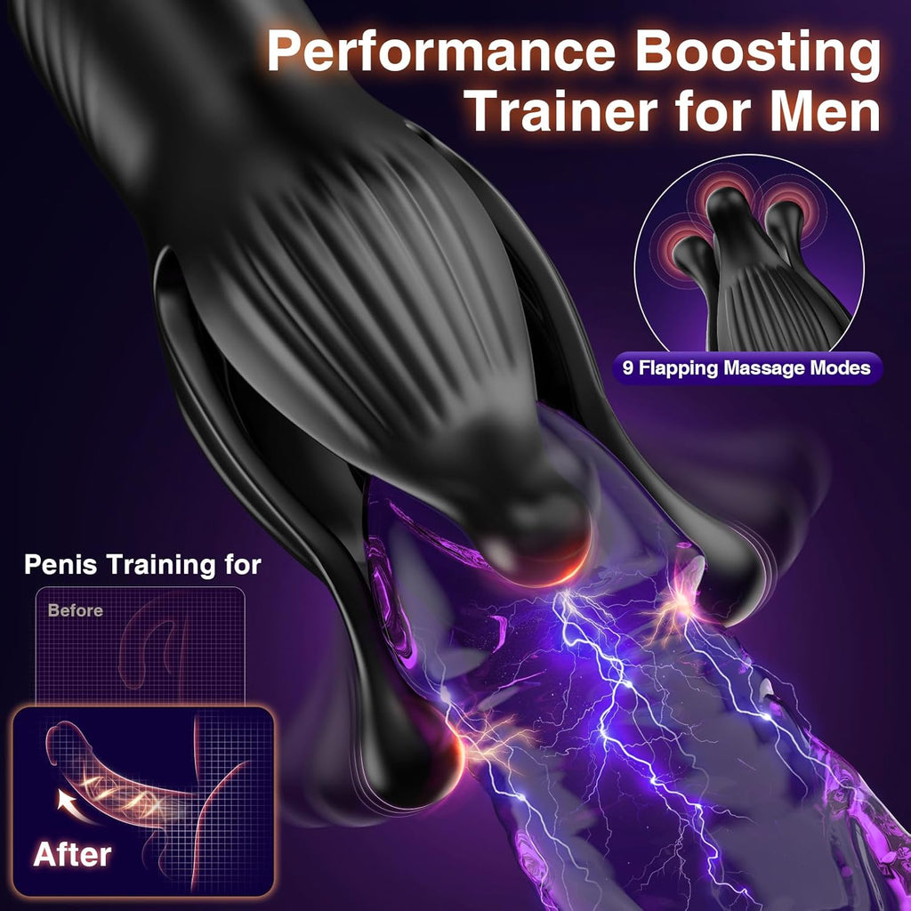 Prostate Massager Anal Toys, BEISAR Butt Plug Male Sex Toys for Men Sex Toy Anal Plug Adult Toys with 9 Tension Shock Flapping Thrusting Vibrating Cock Ring Anal Vibrator Dildo for Men S&M Paddles