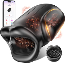 Charger l&#39;image dans la galerie, Bouche Sexy Masturbateurs Masculins, Sex Toýs Homme Vaginette Ultra Réaliste Masturbateur avec 10 Modes de Vibration, Masturbateur Automatique Enveloppé à 360° Penisse Vibromasseur Homme Sex Toys