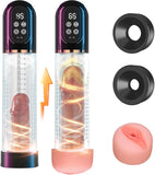 Pompe à Pénis Sex Toys Homme Masturbeuse, Jouet Adulte pompe à vide électrique pour pénis avec chatte de poche 4+3 modes d'aspiration, Sextoy Pompe à Vide Extender avec 2 anneaux en silicone