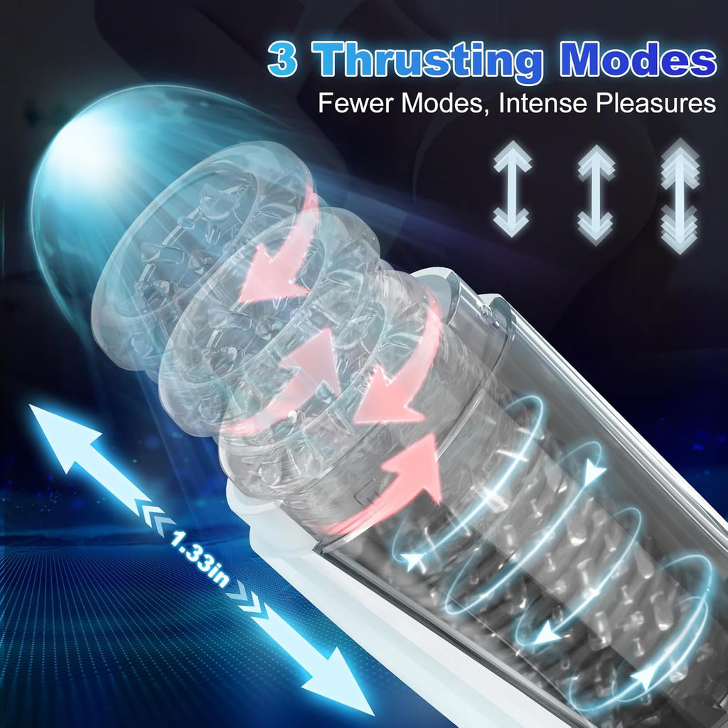 Masturbateurs Masculins Sex Toýs Homme-Oral Jouet Sexuel,Masturbâteur Homme avec 11 Modes Télescopiques & Rotations Vaginette Silicone Sex Toys pour Stimulation de Pénis Jouets Sexuels pour Hommes