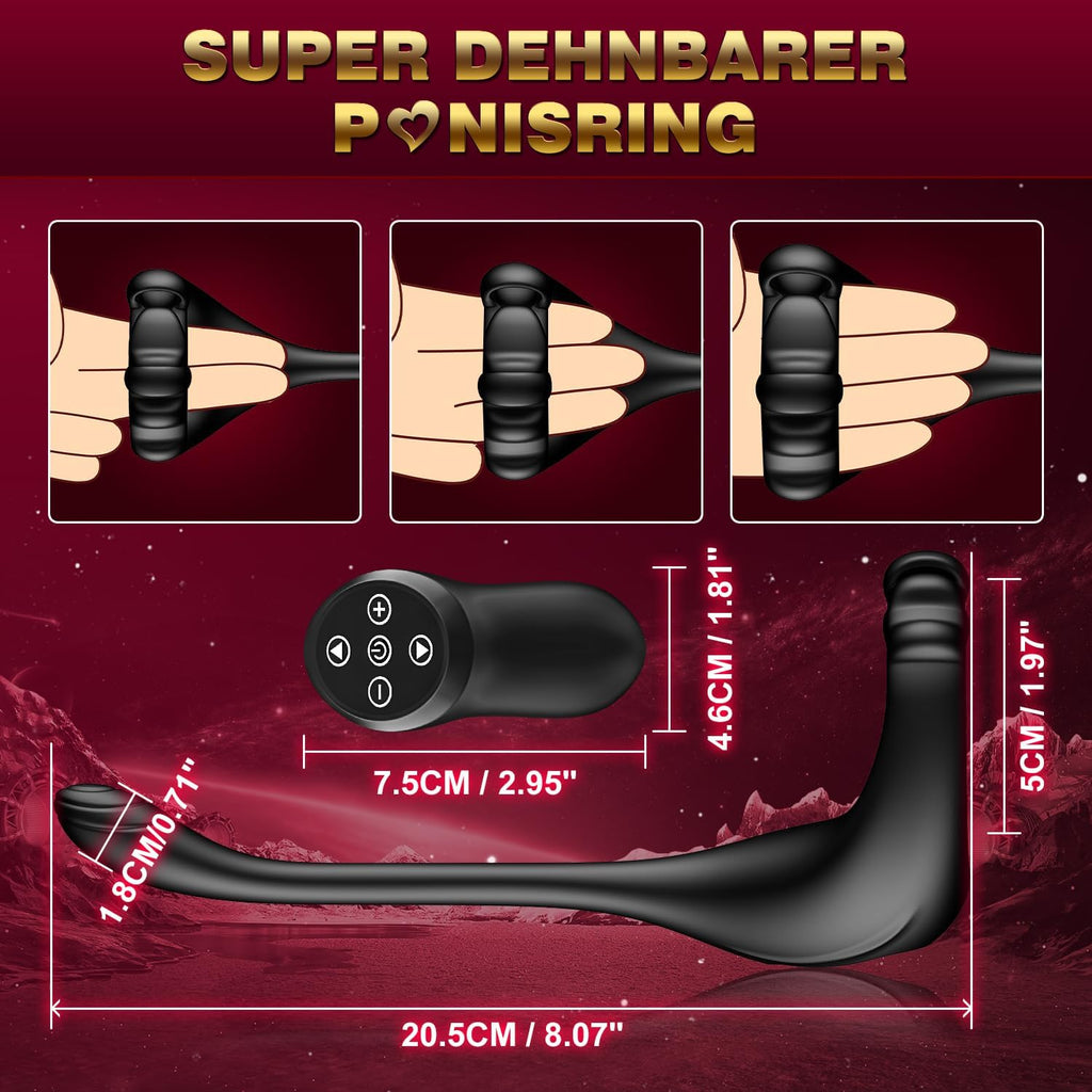 Plug Anale,Prostate Homme Sex Toýs Anals- Prostate Stimulant Vibrant avec 10 Modes, Gode Plug Anal Vibrant Anneau Vibrant Pénis Homme, Vibromasseurs Homme à Distance Sextoy Homme Couple Plaisir