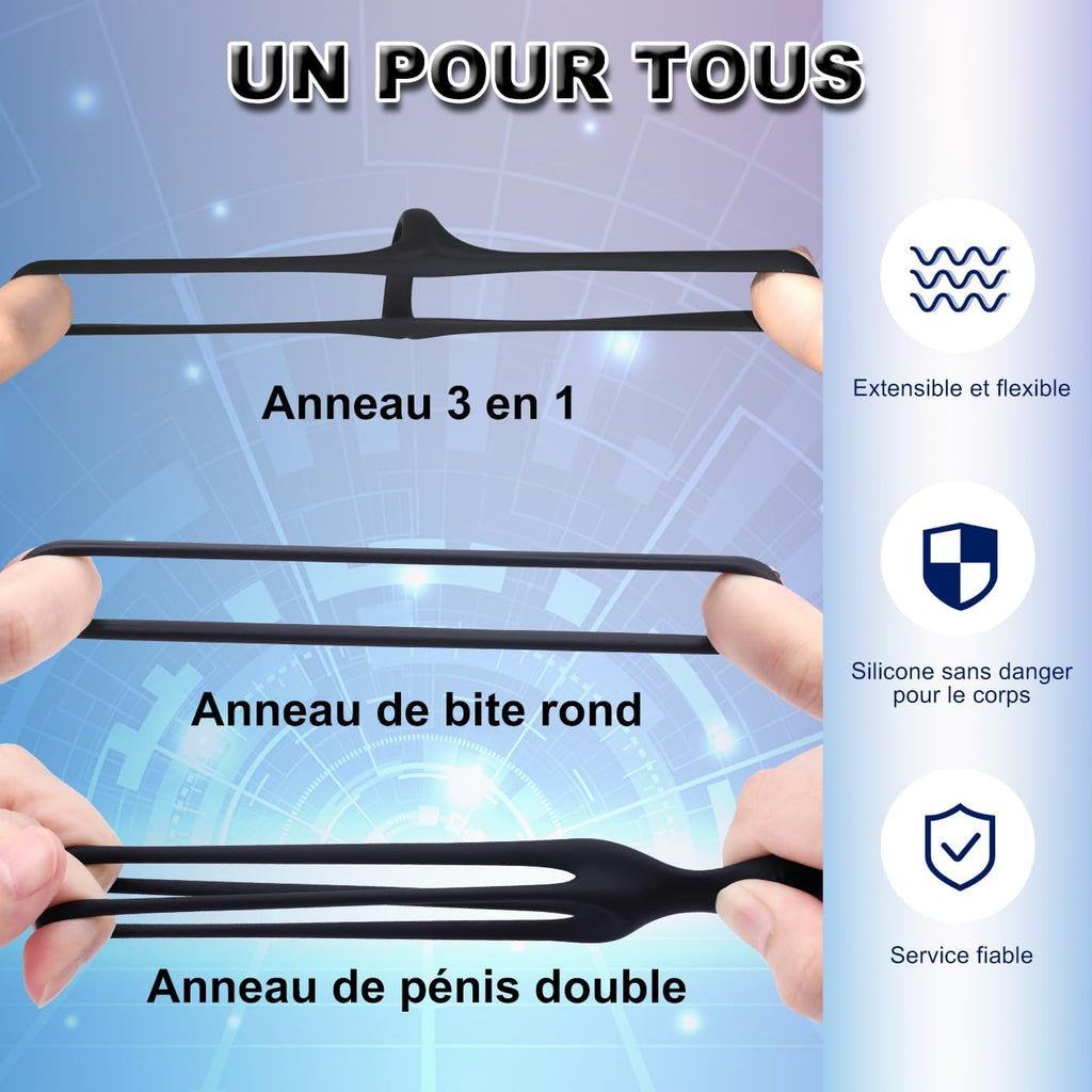 Anneaux de Pénis Triangle pour Homme Couples, Mecofy Silicone Anneaux Péniens Jouets Pour Améliorer les Performances Sexuelles, Plus Dur et Plus Fort 5 pièces