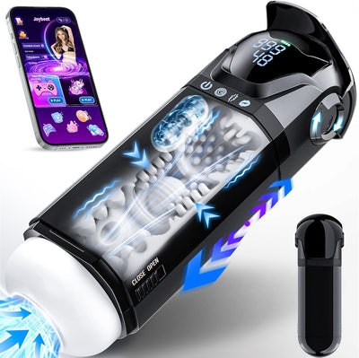 Masturbateurs Masculins 9 Sucer Pousser et Vibromasseurs, 3D Vaginette Ultra Réaliste Masturbâteur Homme Mains Libres, APP Sex Toýs Homme Pompes à Pénis Masturbeuse Masculin Sextoy