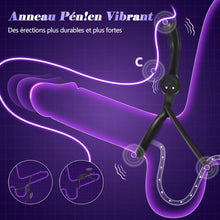 Charger l&#39;image dans la galerie, Anneau Penien - Anneau Homme Vibrant Sex Toýs Couple Vibromasseur, Femme Clitoridien Puissant - Rechargeable, prêt pour la douche et dure jusqu&#39;à 60 minutes, 10 Modes de Vibration et Contrôle des APP