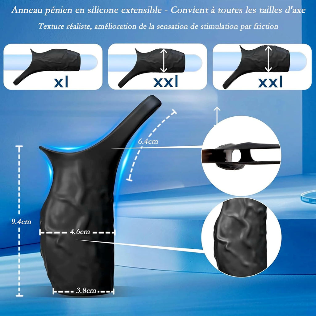 Anneau Homme Vibrant Sex Toýs Couple, 10 Modes Sextoyse Homme Sex Toys, Sex Toyspour Pour Homme, Anneau Vibrant Pénis Clitoridienne, Anneaux de Pénis Sextoyse Couple Plaisir