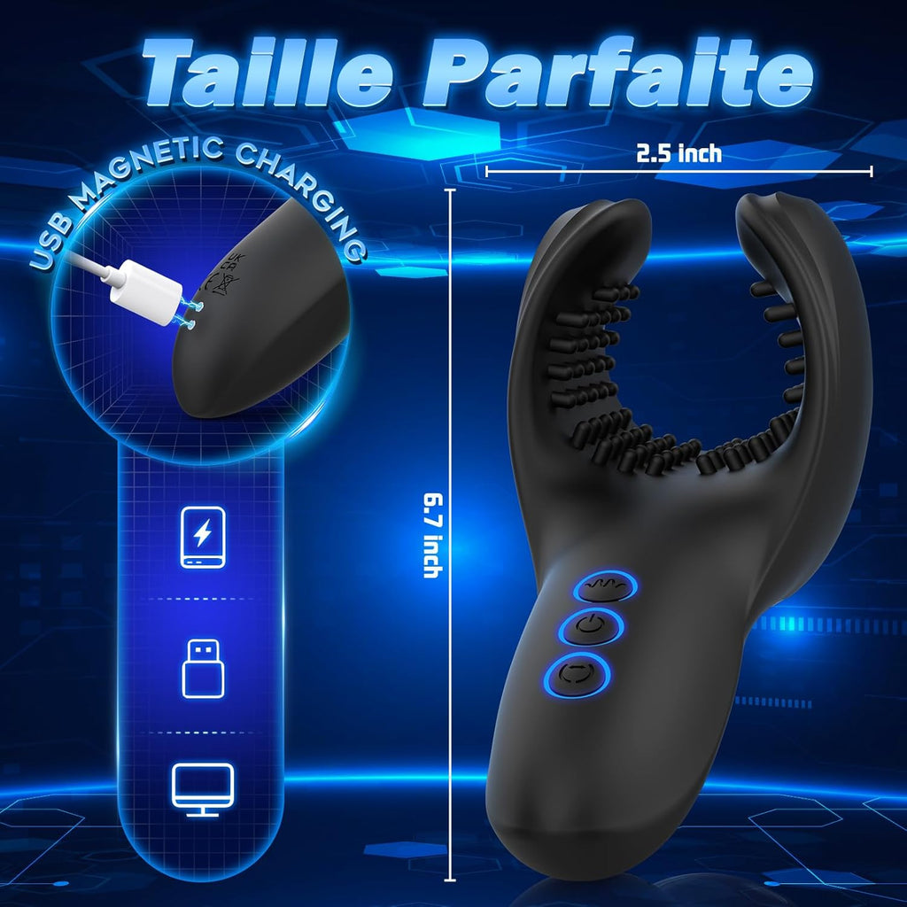 Vibromasseur Pour Hommes Sex Toys, Vibromasseurs Sex Toýs Couple - Masturbateurs Masculins Mains Libres avec 10 Modes Morsure et de Vibration, Sextoy Homme Sex Toýs Homme Suceur Sextoys