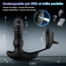 Charger l&#39;image dans la galerie, Masseurs de Prostate Vibrant avec Anneaux de Pénis avec 9 Modes de Poussée &amp; de Vibration, zadicc Vibrateurs Anaux Télécommandé pour Jouets Sexuels pour la Stimulation Anale Couple,Étanche,