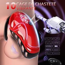 Charger l'image dans la galerie, Cage de Chasteté Pénis Sex Toýs homme - Bondage SM avec Ceinture de Chasteté avec 5 Tailles Anneaux de Pénis 2 clés 1 serrure, Cock Chastity Cage Amovibles pour Empêcher L'érection Sex Toýs Couple