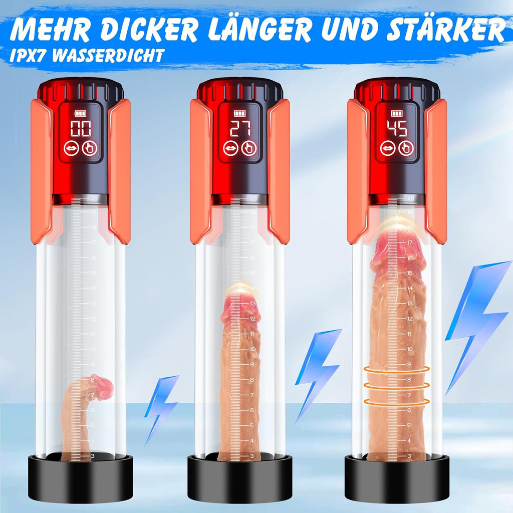Pompe à pénis pour agrandissement du pénis, pompe à pénis avec 5 niveaux d'aspiration, jouet sexuel pour homme, 100% étanche, extension de pénis, masturbateur d'érection, jouet sexuel