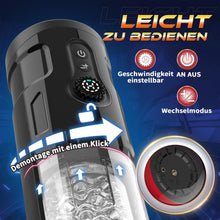 Charger l&#39;image dans la galerie, Masturbeuse Homme Sex Toys Masturbateurs Masculins avec 5 Modes Télescopique et Rotatif et 5 Modes de Vibration, Masturbateur Homme Vaginette Silicone Sextoy Homme