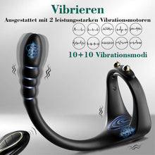 Charger l&#39;image dans la galerie, Anneaux de pénis vibrant stimulation de la prostate, 10 modes de vibration et deux moteurs puissants, En silicone innovant avec un design ajustable