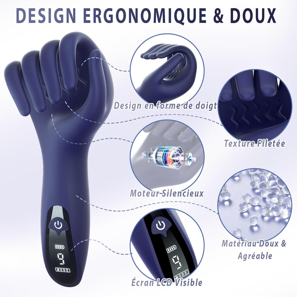 Sex Toýs Homme Masturbateurs Masculins - Sex Toys Vibromasseur Homme Masturbâteur Homme Mains Libres avec 9 Modes de Vibration