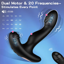 Charger l'image dans la galerie, Wordone Masseur de Prostate Vibrant Anal avec Télécommande&amp;20 Vibrations, Plug Anal Portable Jouet Sexuel pour Homme, Vibrant Point G/Vibromasseur Papillon, Vibrateur Clitoridien pour Female/Couple