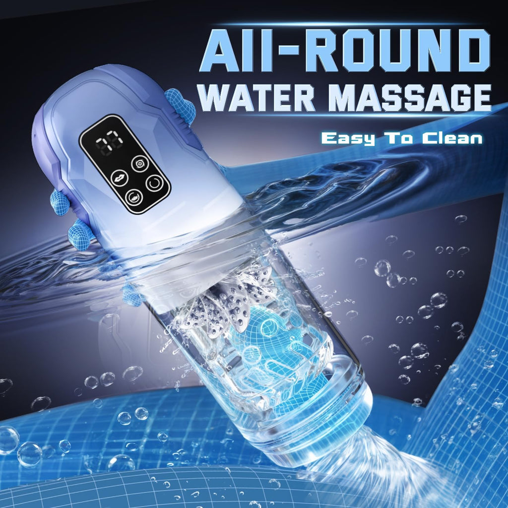 Penis Pump Realistic Electric Stroker with 7 Sucking Vibrating Thrusting Rotating Licking