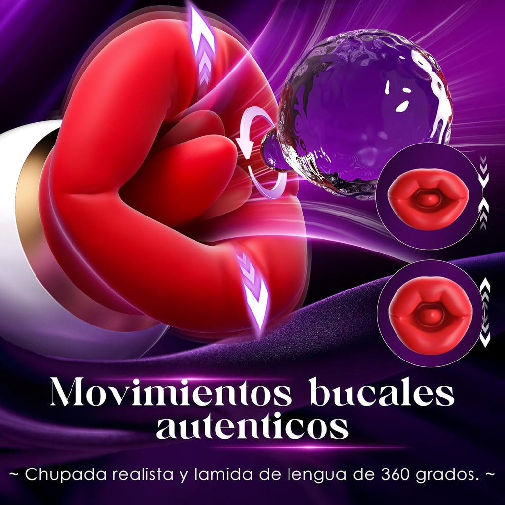 Suceurs de Clitoris Vibromasseurs Feminin mit APP - Sex Toýs Femme Vibromasseur avec 3 Succion, Stimulateur Clitoridien Sex Toys 10 léchage de langue rotation à 360° Jouet Sexualité Couple Vibro