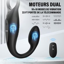 Charger l&#39;image dans la galerie, Vibromasseurs Sex Toys Couple - Anneau Penien Homme Toýs Pénis Vibrant Retardant d&#39;éjaculation avec 10 * 10 Modes de Vibration, Sextoyse Plug Anal pour Gay Stimulateur Prostate,Masculins Plugs Anus