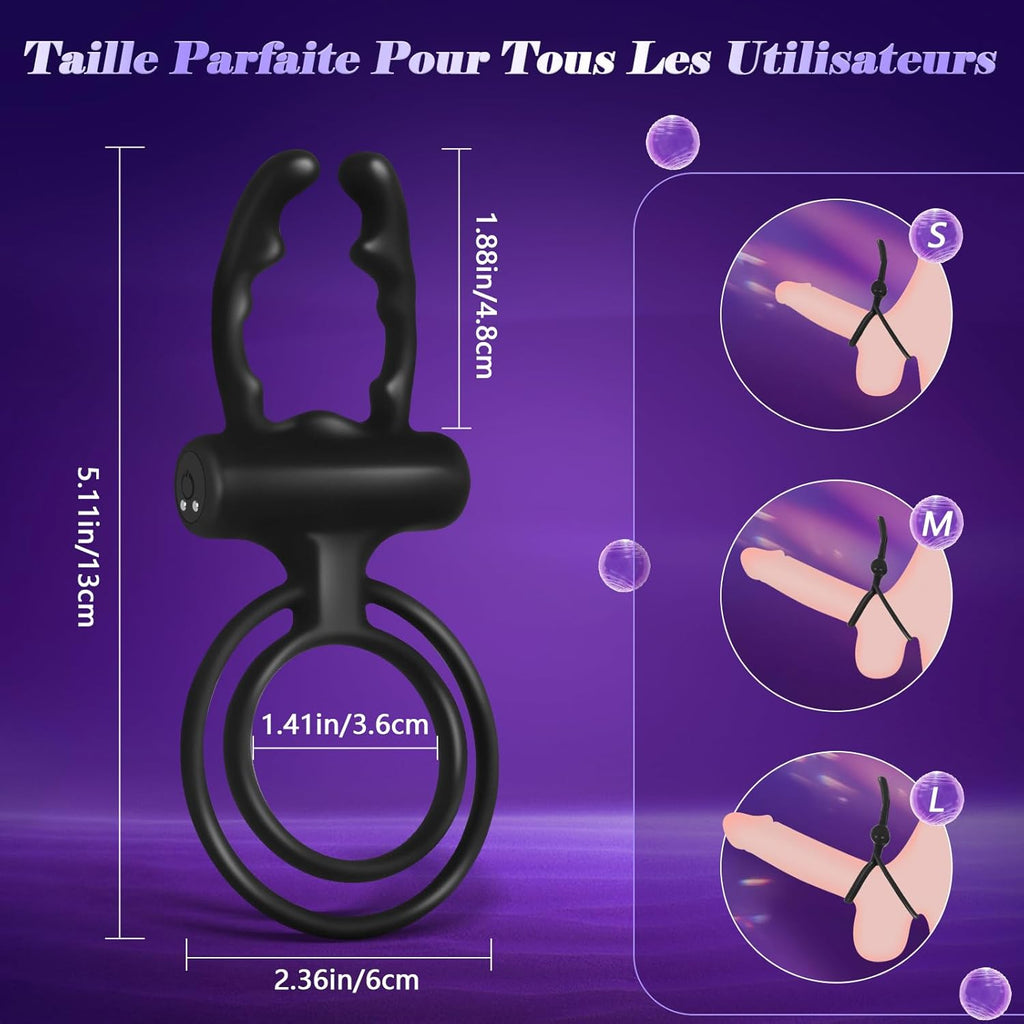 Anneau Penien - Anneau Homme Vibrant Sex Toýs Couple Vibromasseur, Femme Clitoridien Puissant - Rechargeable, prêt pour la douche et dure jusqu'à 60 minutes, 10 Modes de Vibration et Contrôle des APP