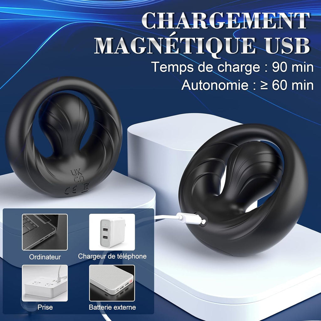 Anneaux de Pénis Vibrant Sex Toýs Homme - Anneau Vibrant Pénis Homme avec Vibrateur Boule Réglable 360° Anneau Penien - Anneau Hommes Sextoyse Couple Plaisir 10 Mode Vibromasseurs Pour HommeCockring