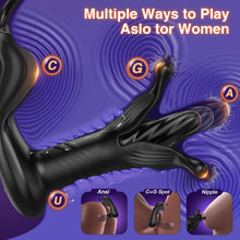 Charger l'image dans la galerie, Prostate Massager Anal Toys, BEISAR Butt Plug Male Sex Toys for Men Sex Toy Anal Plug Adult Toys with 9 Tension Shock Flapping Thrusting Vibrating Cock Ring Anal Vibrator Dildo for Men S&amp;M Paddles