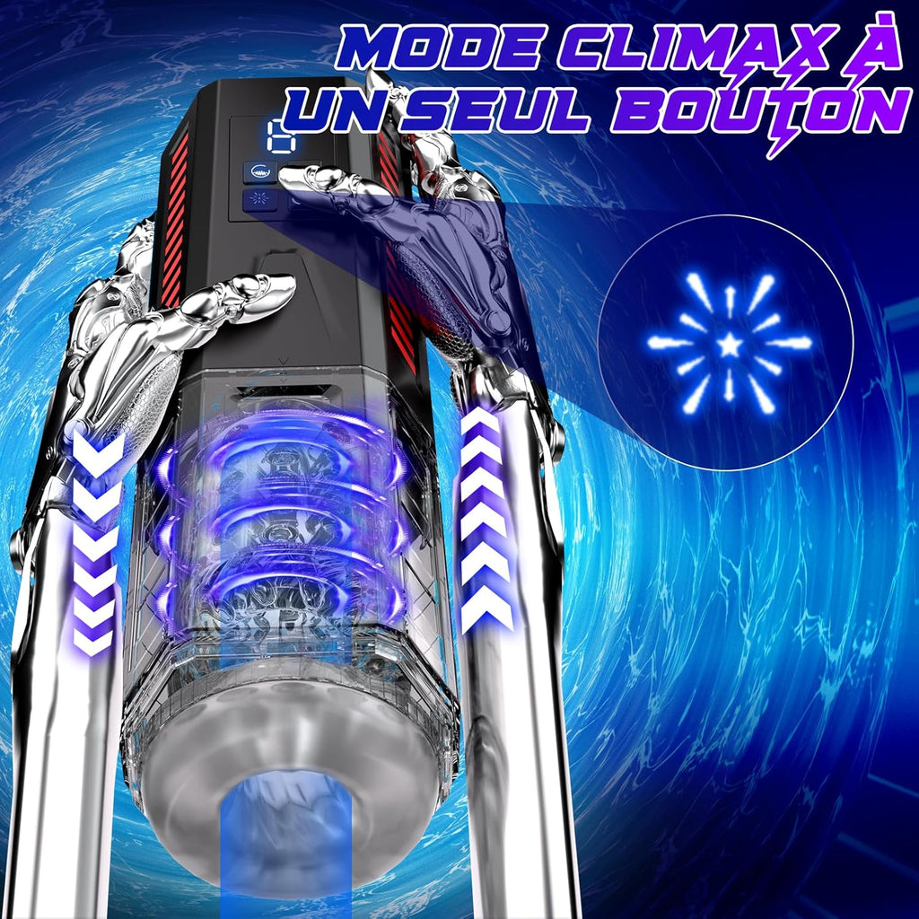 Masturbateurs Masculins Sex Toýs Homme - Masturbateur Homme LED Sex Toys avec 7 Poussées & Rotations & Vibration Masturbateur Homme 3D Vaginette Ultra Réaliste